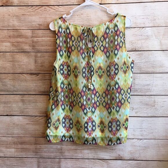 TULLE BRAND TOP IN GEOMETRIC PRINT‎ - Picture 5 of 6